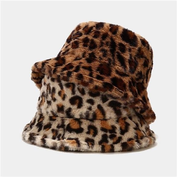 Women\'s Winter Faux Fur Fuzzy Warm Bucket Hat